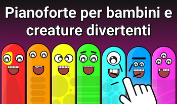 Pianoforte per bambini e creature divertenti