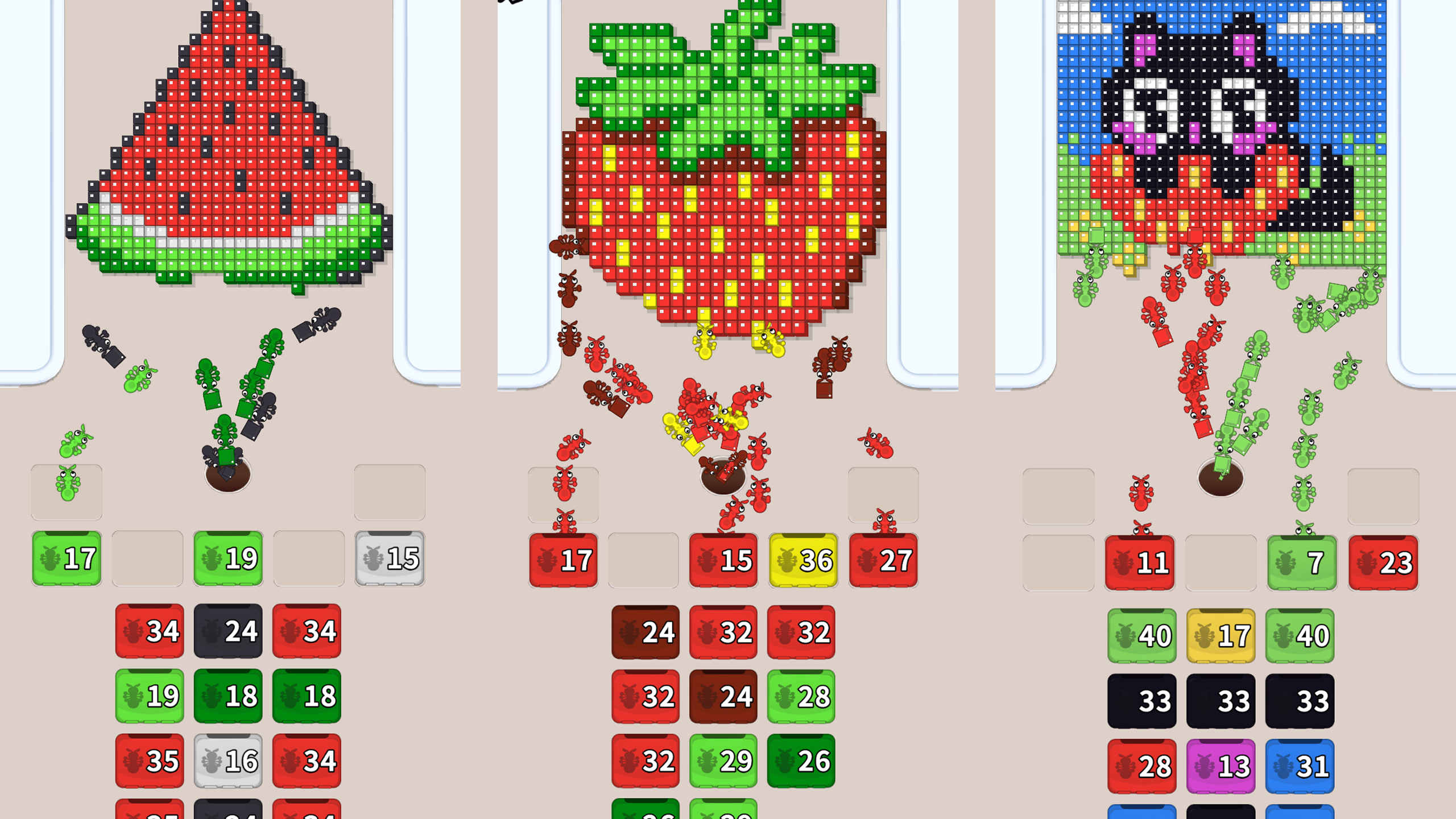 Переноска муравьями: цветные блоки — screenshot 1