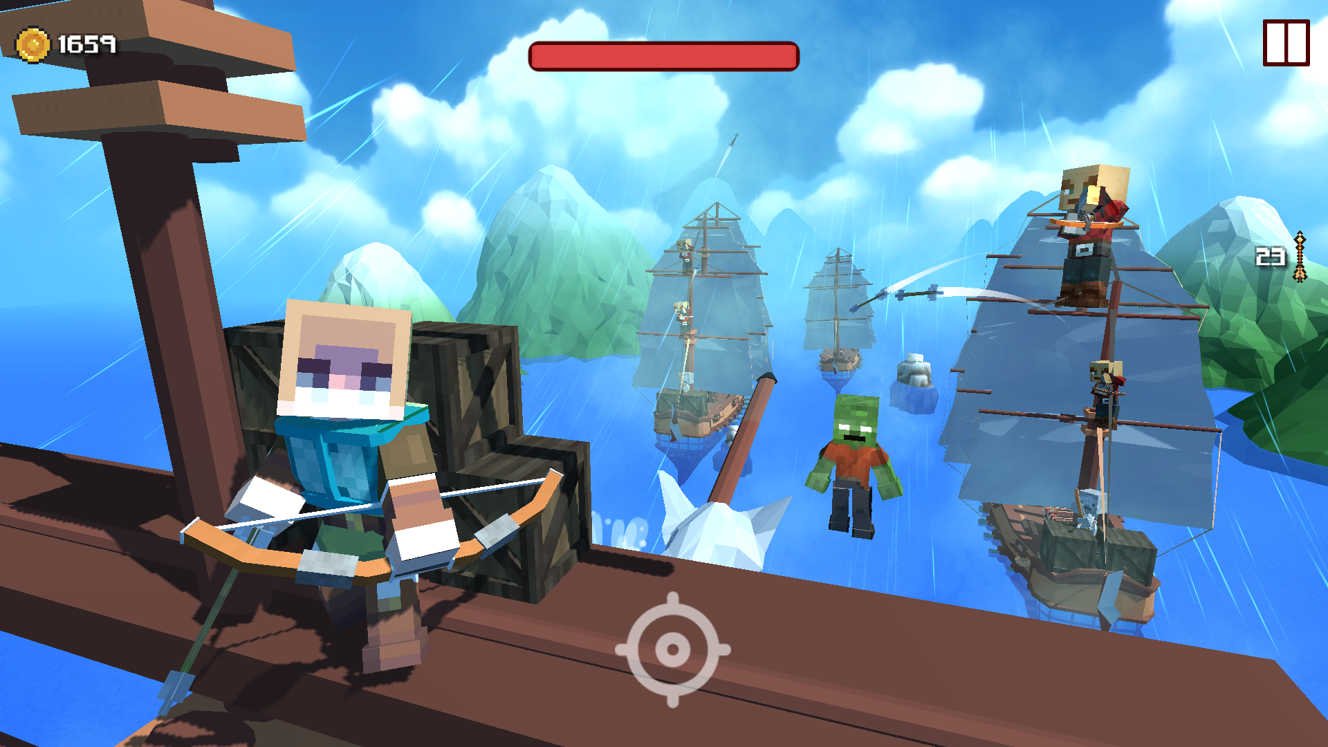 Noob Archer Craft Blocky vs Blocks Monsters screenshot