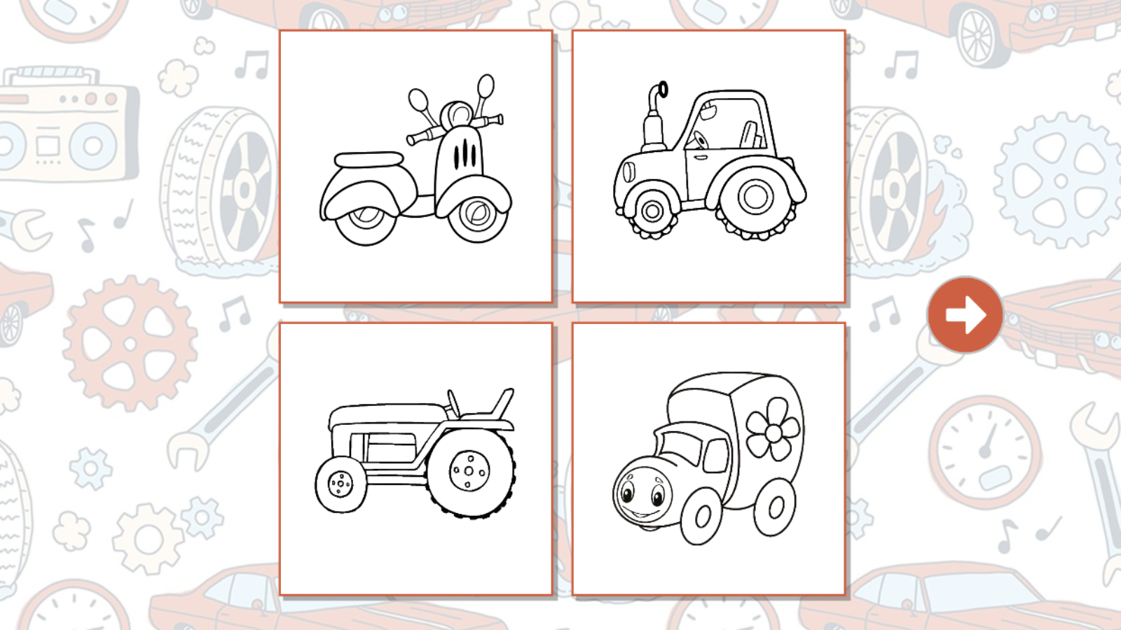 Cars coloring game for boys screenshot