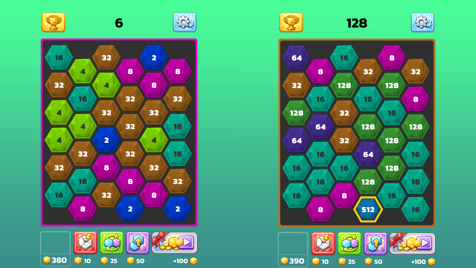 2048 Hex Merge screenshot