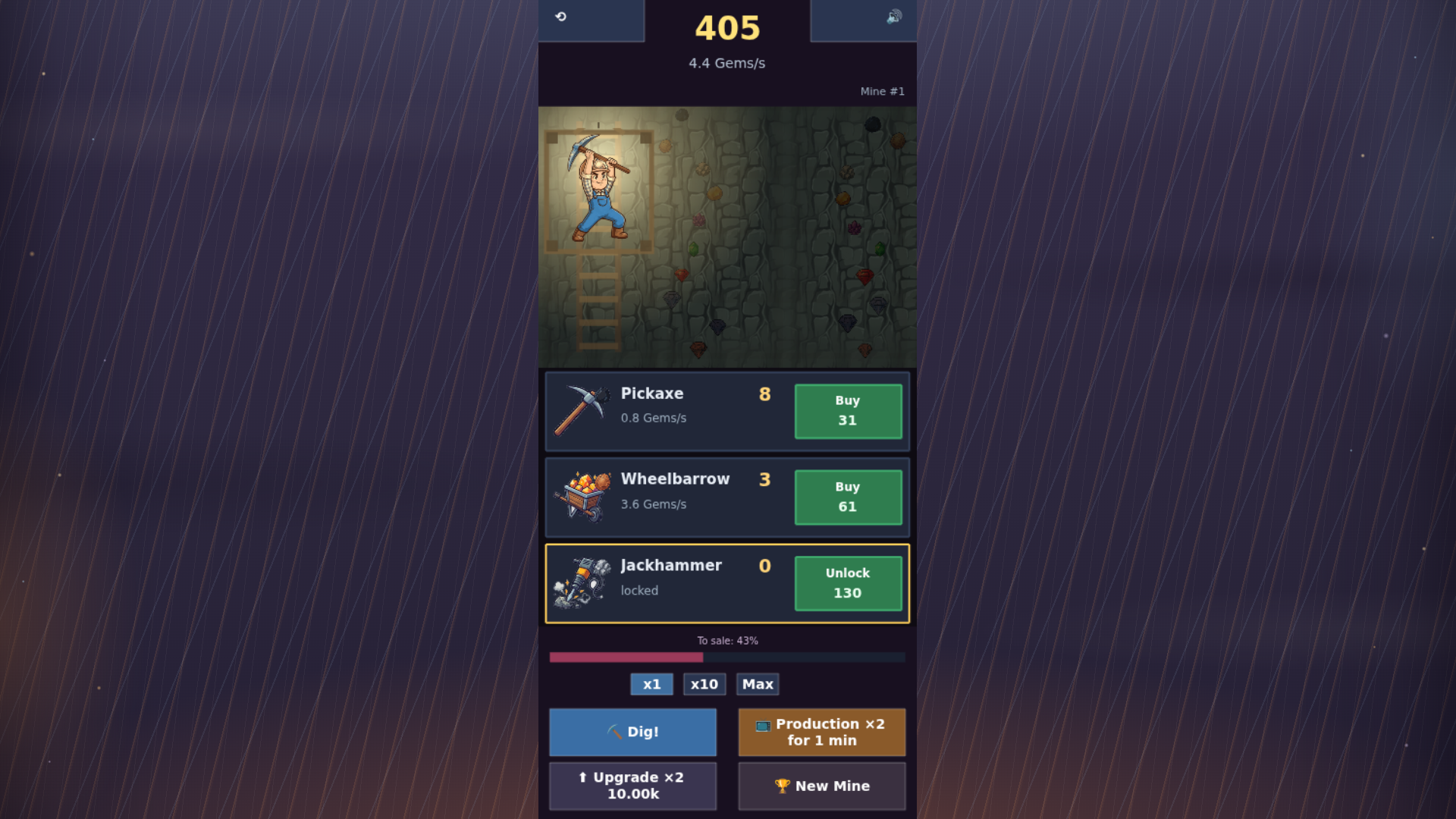 Idle Gem Miner — screenshot 1