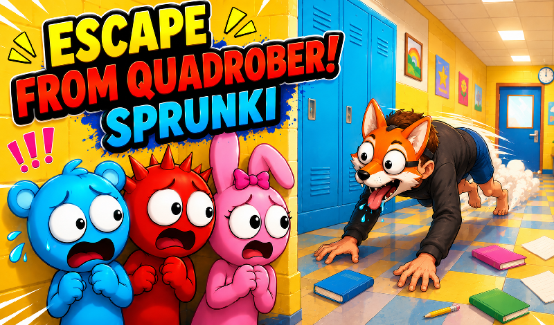 Escape from Quadrober! Sprunki game cover