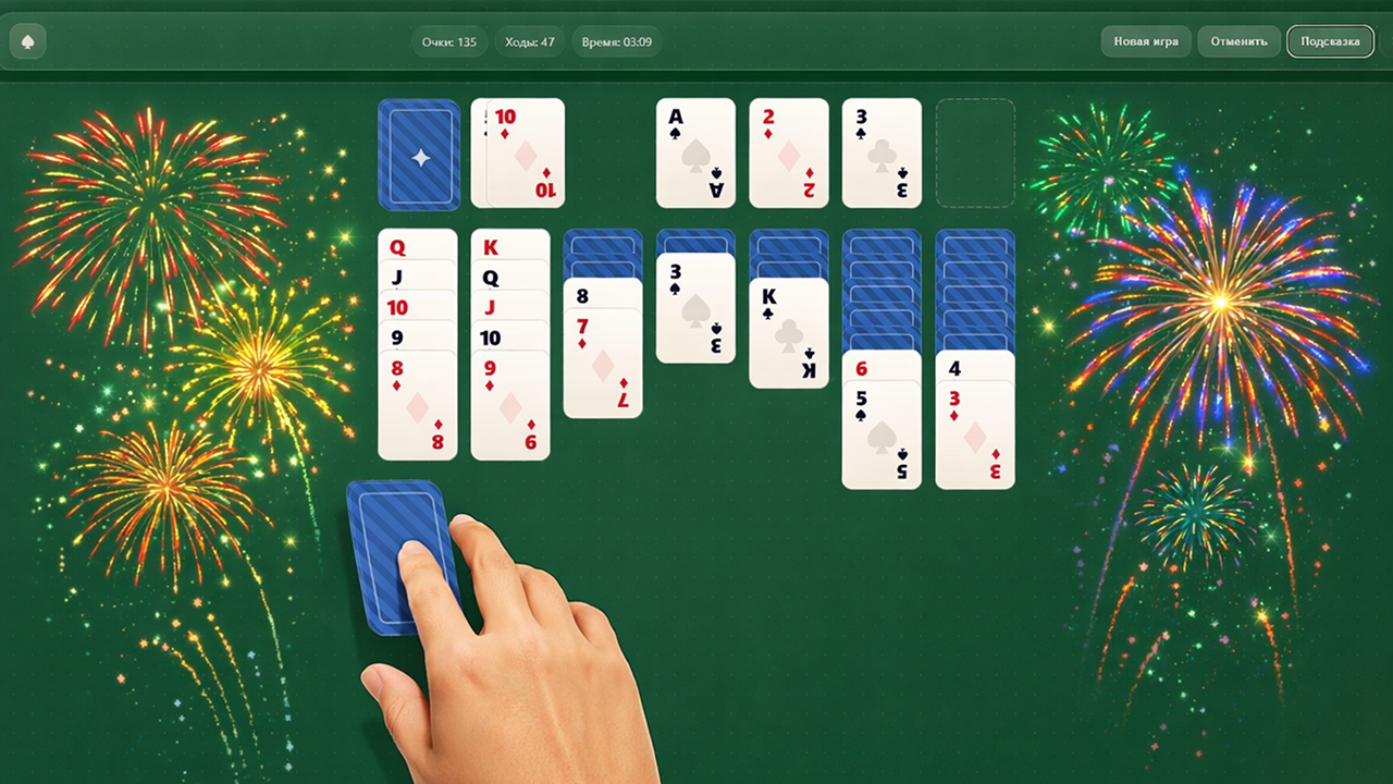 Пасьянс косынка стандарт — screenshot 1