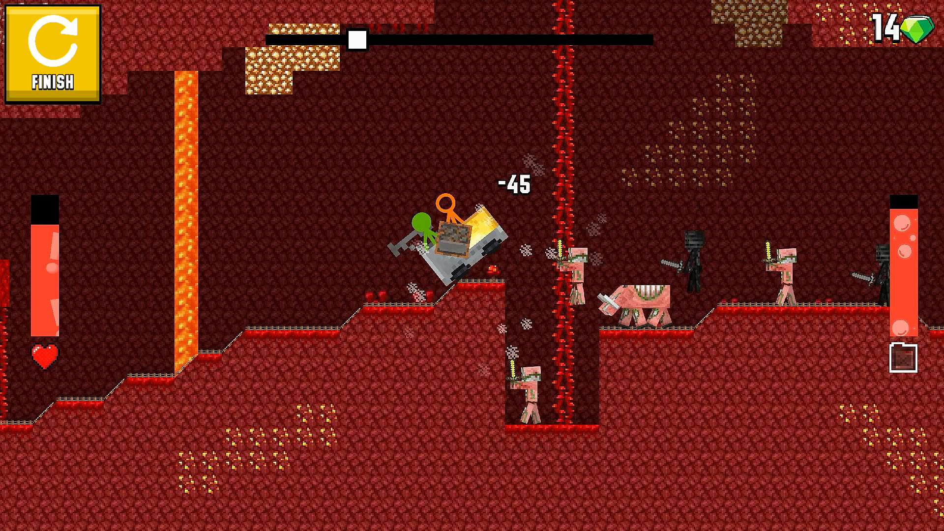 Stickman carts: roller coaster stick screenshot