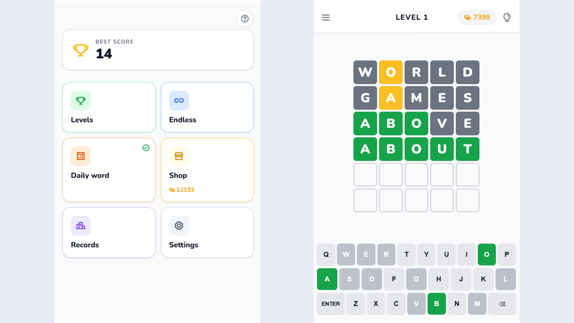 Wordlet: Guess the word — screenshot 1