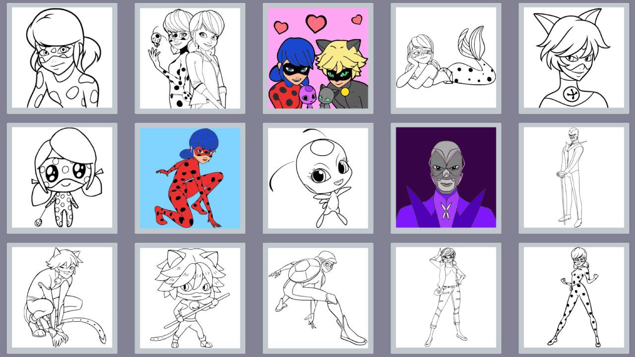 Colouring book Ladybug and Cat Noir screenshot