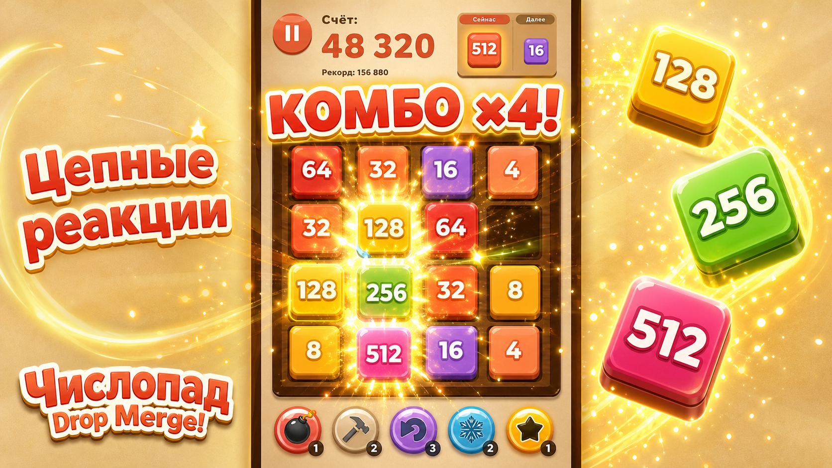 Числопад Drop Merge! — screenshot 4