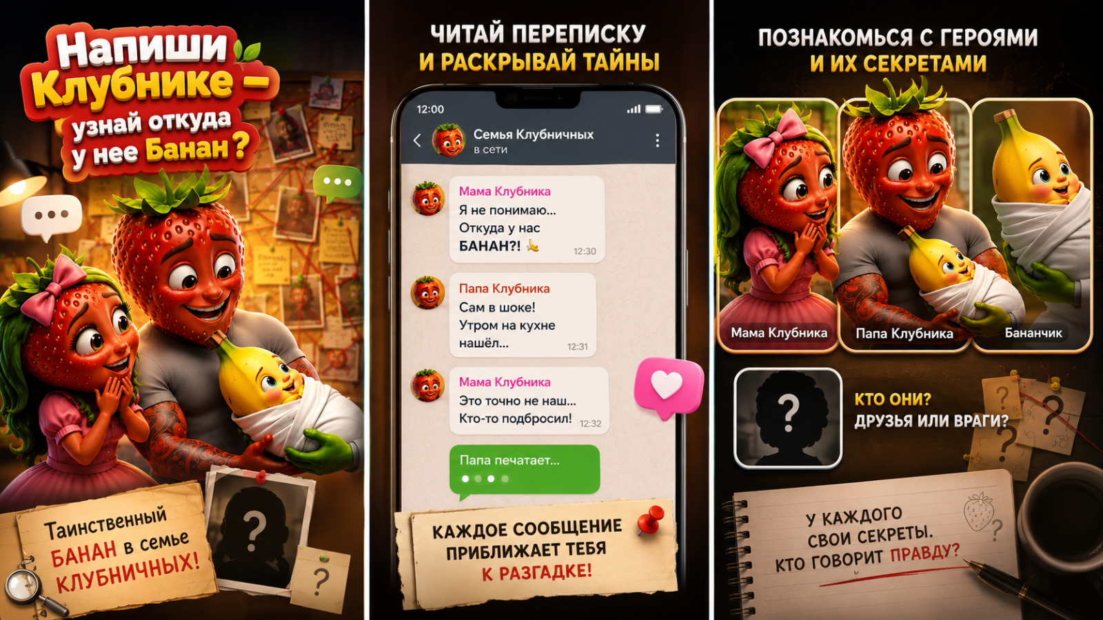 Напиши Клубнике - узнай откуда у нее Банан? — screenshot 1