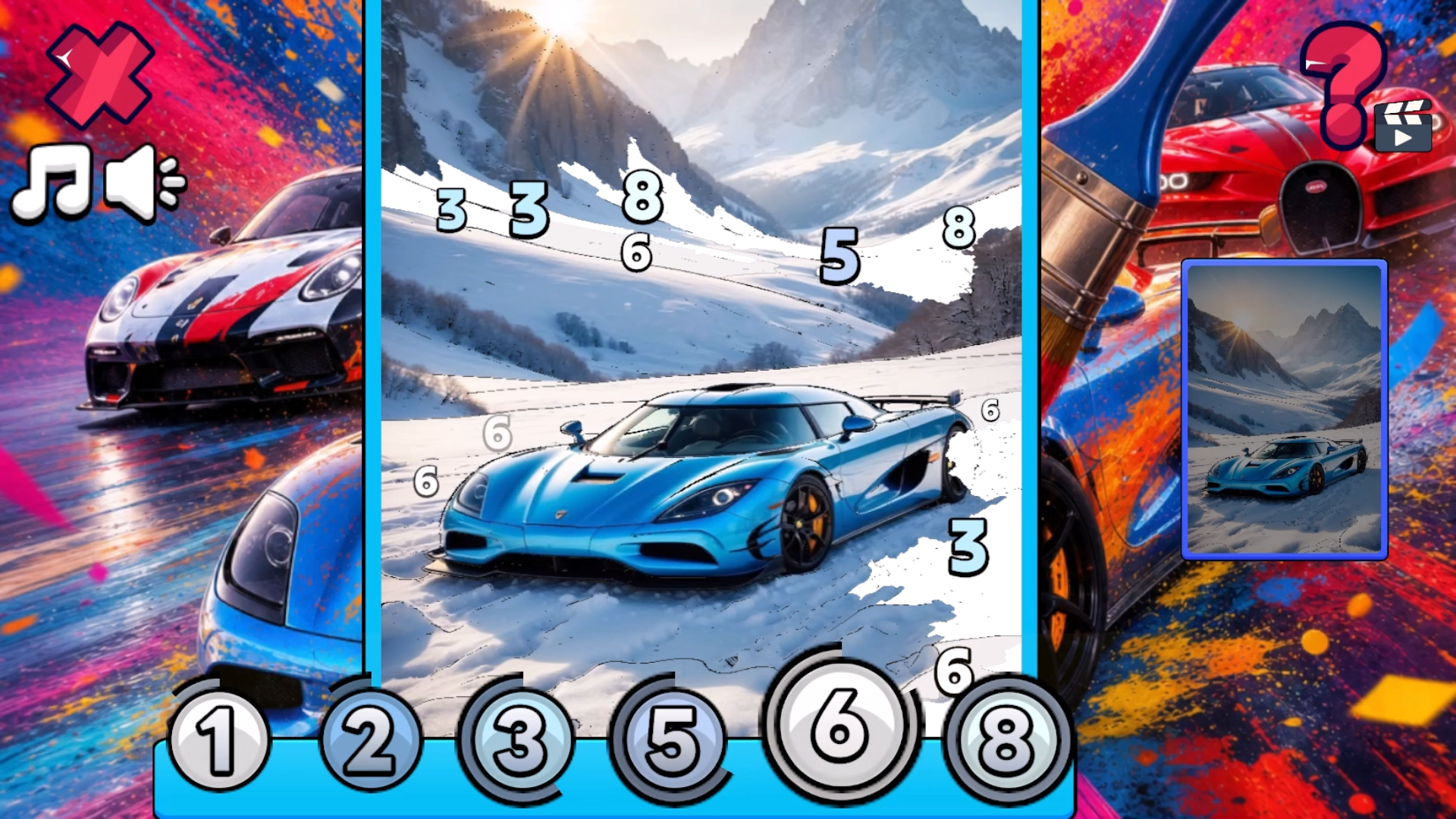 Supercars: Color by Number — screenshot 1