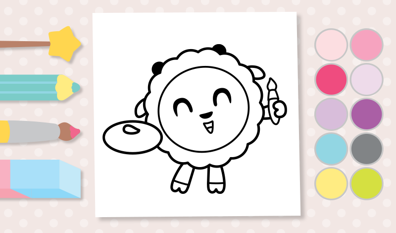 Coloring book with Malyshariki game cover