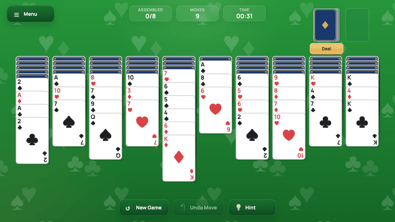 Spider Solitaire: 1, 2, 3, 4 suits — screenshot 3