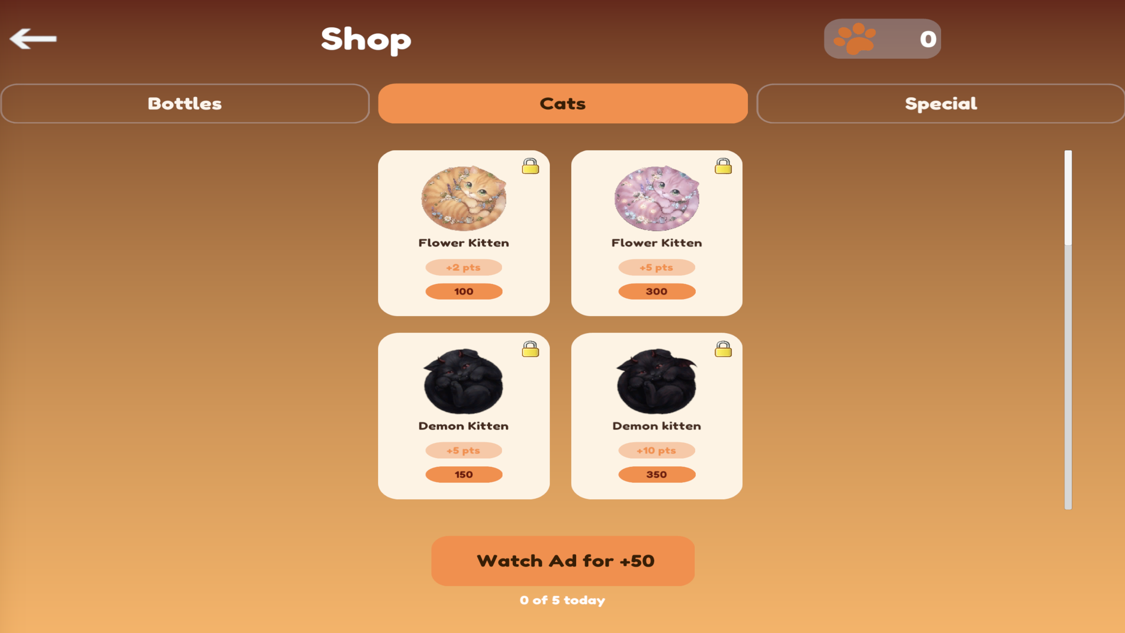Cats in a bottle — screenshot 3