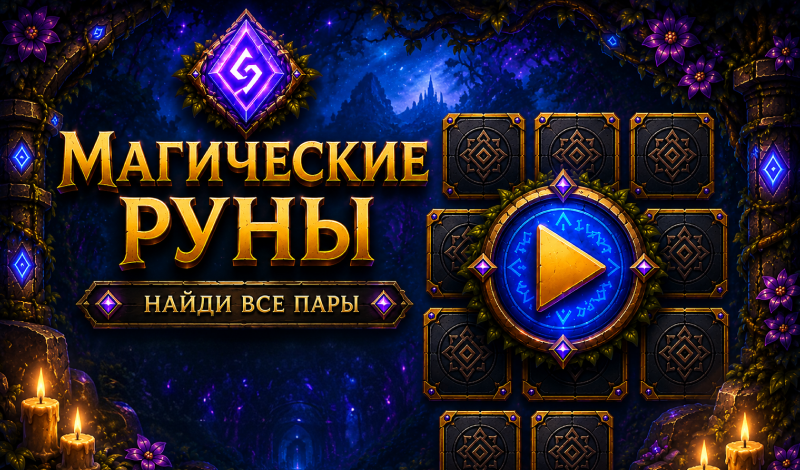 Магические Руны: найди все пары game cover