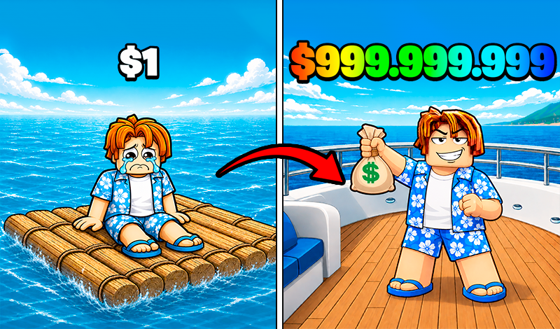 Obby: Raft Tycoon. Ocean of Money! game cover