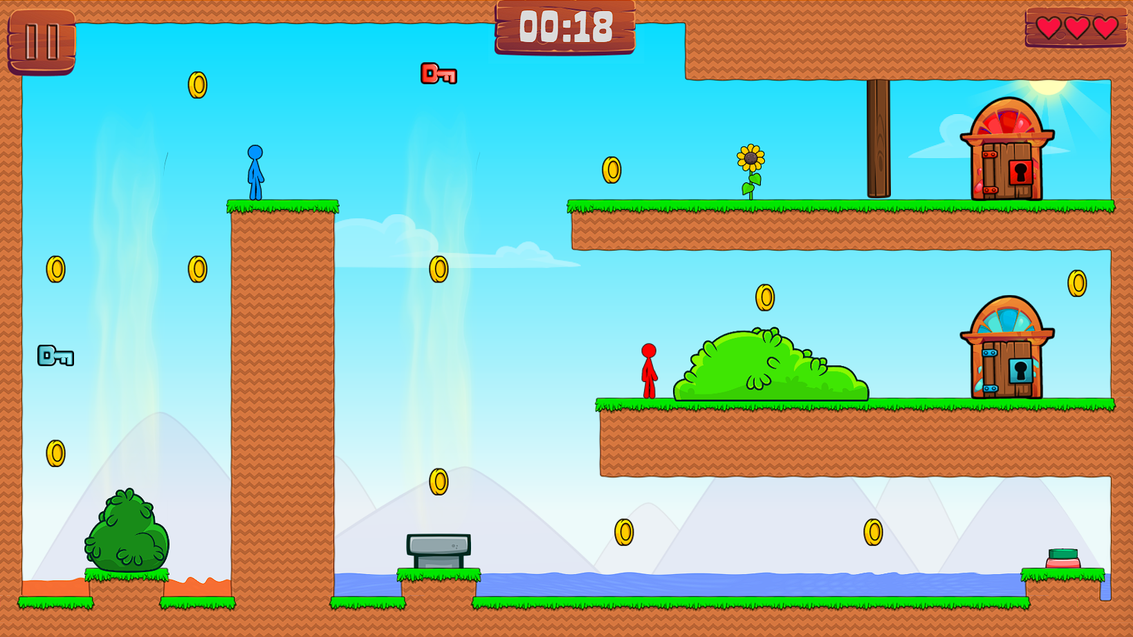 Red and Blue Stick: fire and water 2 screenshot