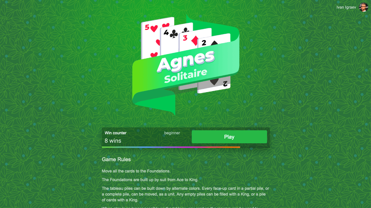 Agnes Solitaire screenshot