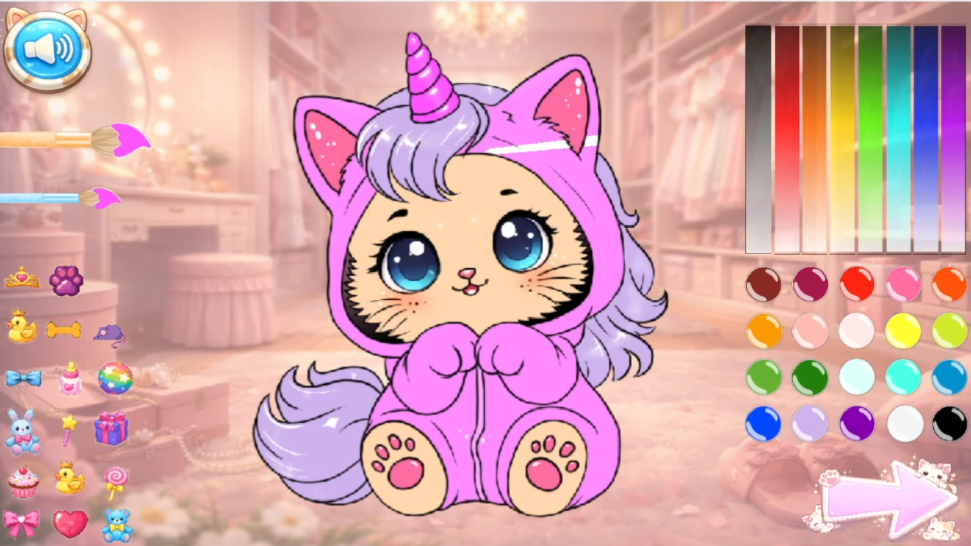 Kittens - simple coloring book with stickers — screenshot 7