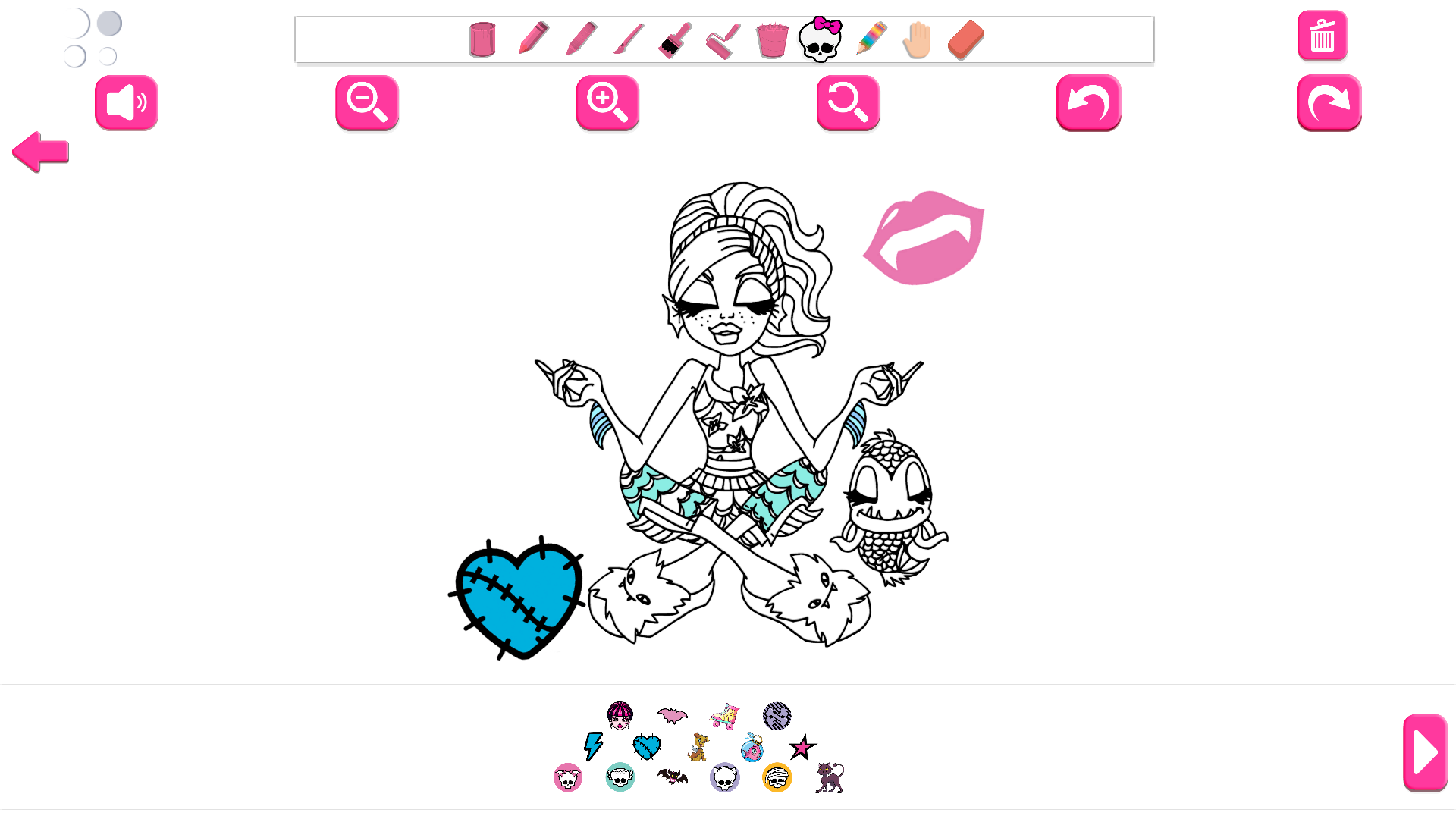 Monster Girls: Coloring & Stickers screenshot
