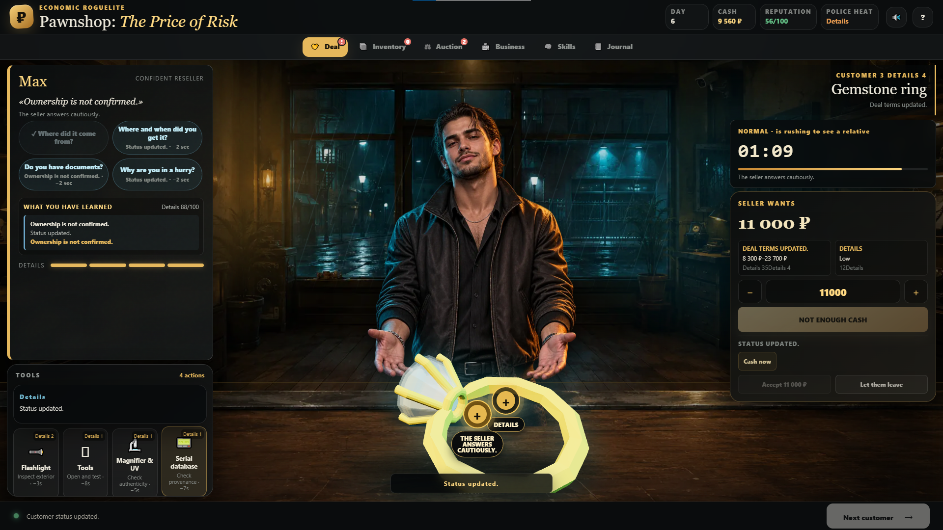 ECONOMIC ROGUELITE PAWNSHOP: The Price of Risk screenshot