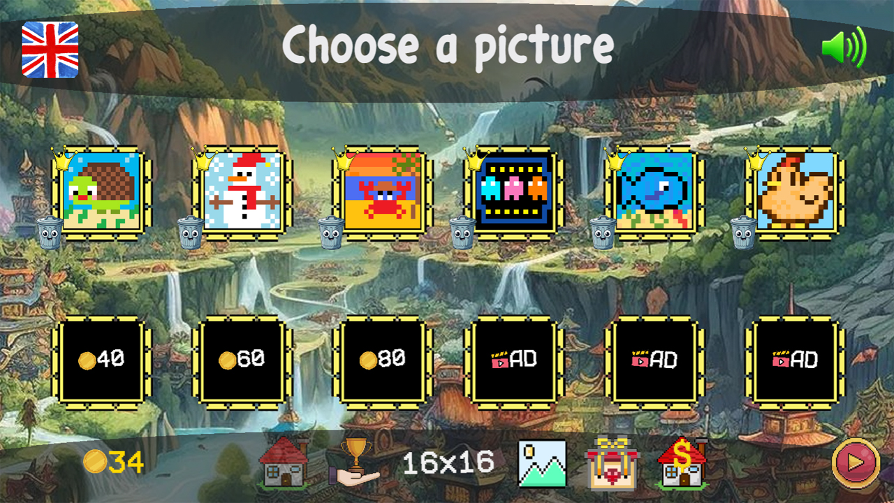 Color pixel coloring pages — screenshot 1