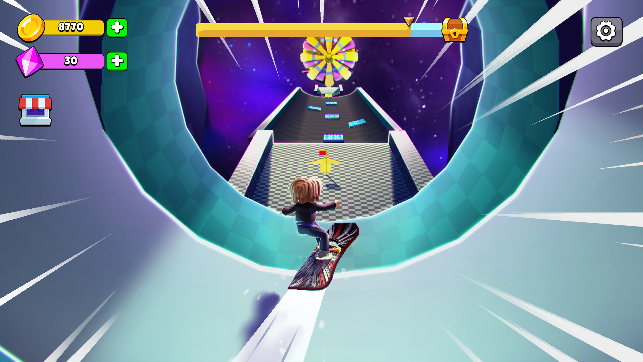Obby Snowboard Parkour screenshot