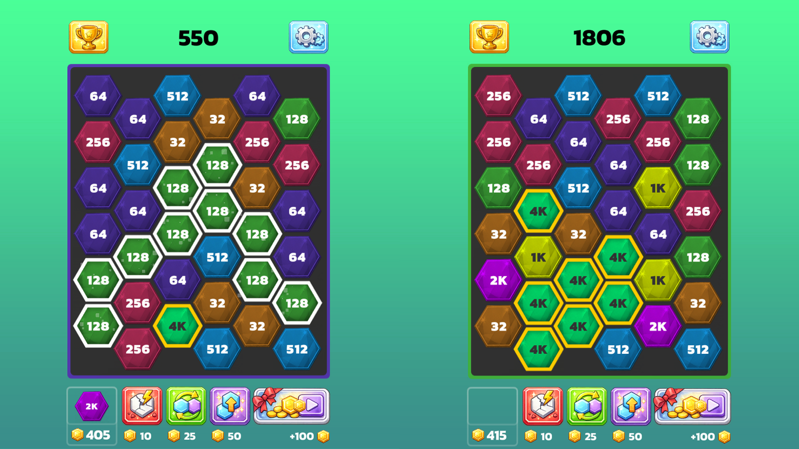 2048 Hex Merge screenshot