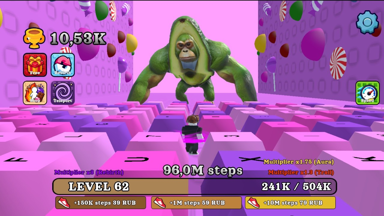 Obby: +1 to running speed on keys — screenshot 5