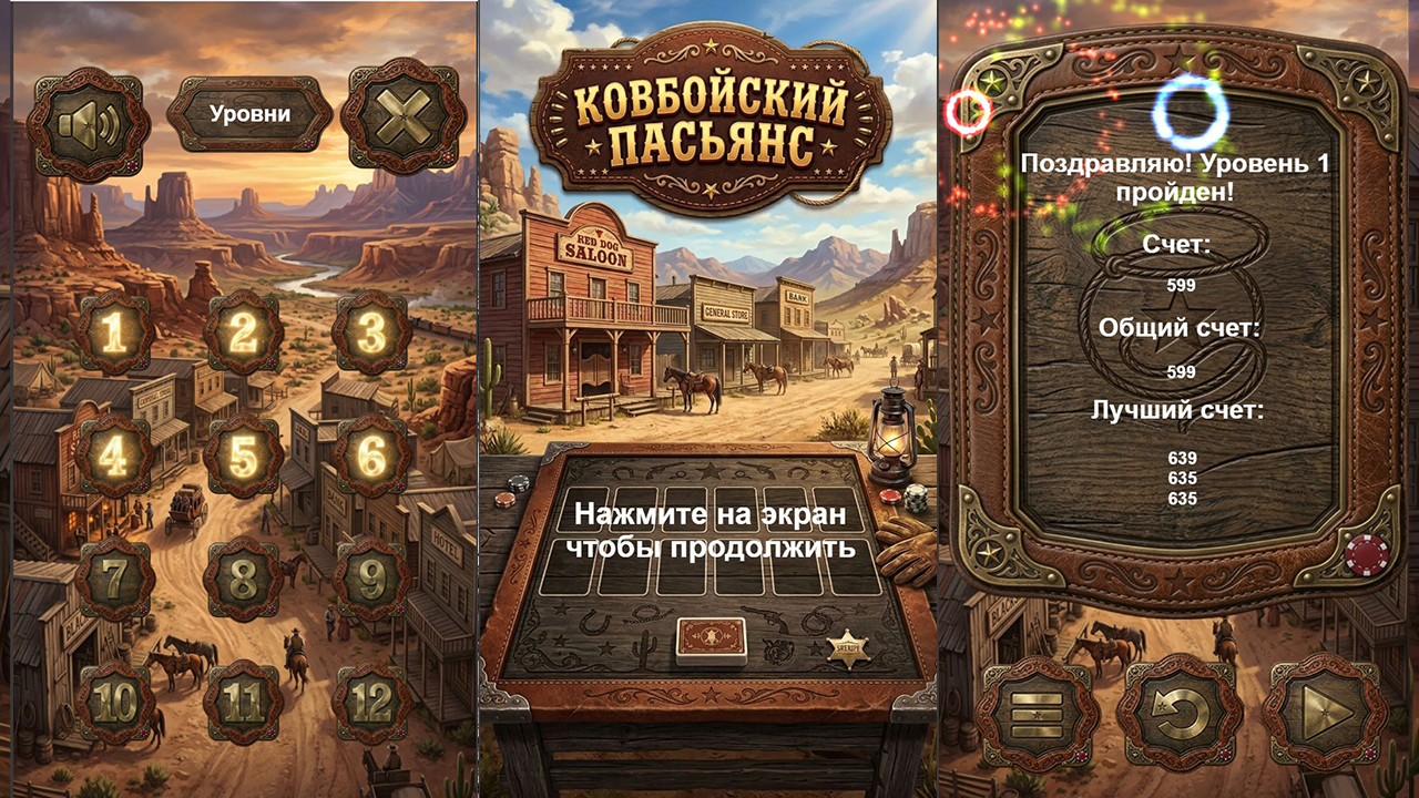 Ковбойский пасьянс — screenshot 1