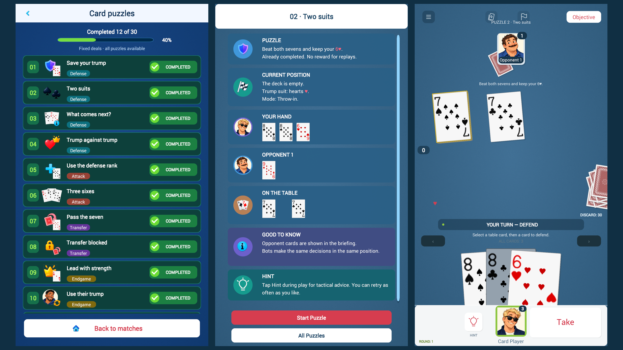 Durak: Throw-in, Transfer and Puzzles screenshot 2