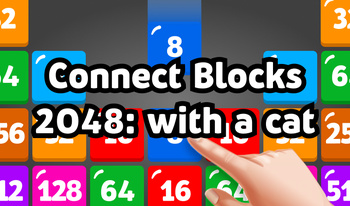 Connect Blocks 2048: with a cat