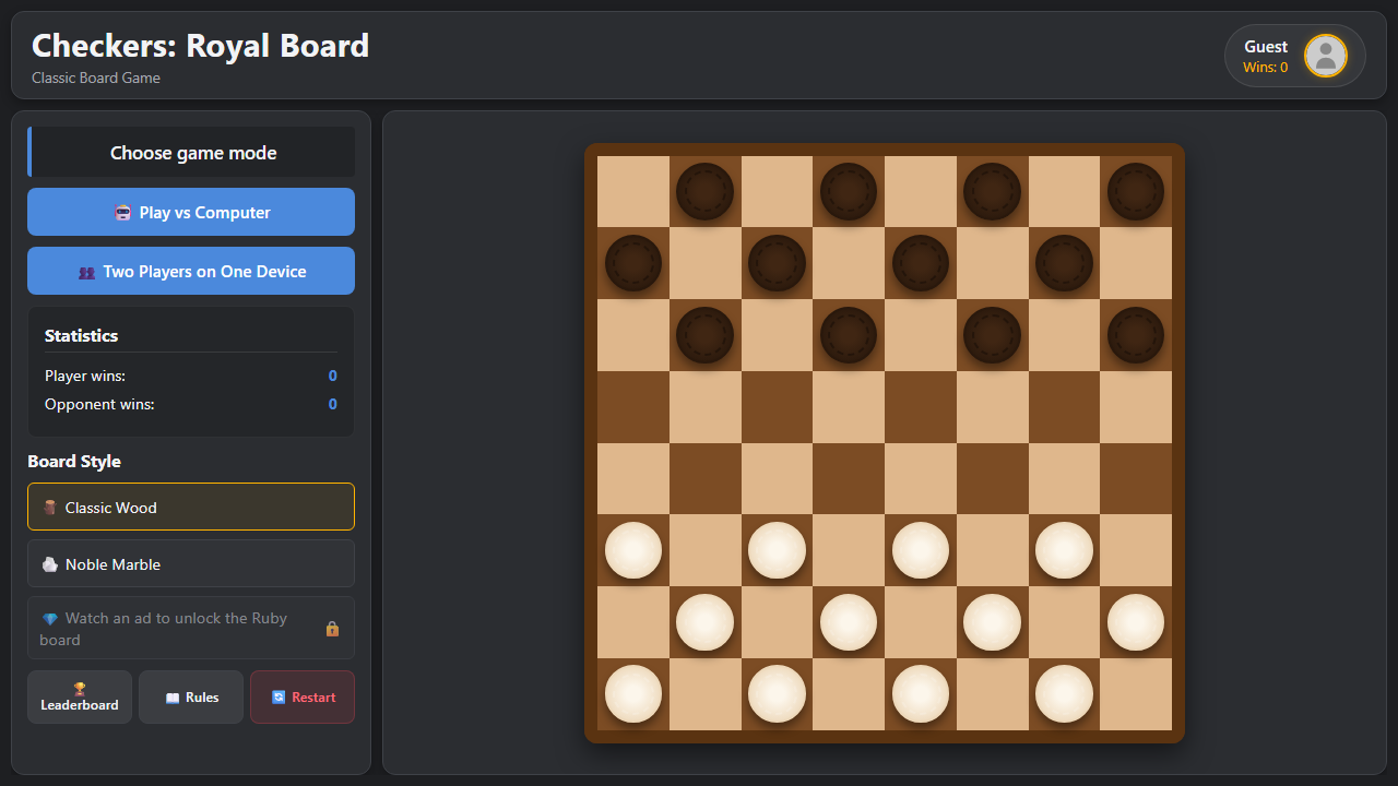 Checkers: Royal Board — screenshot 1