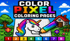 Color pixel coloring pages