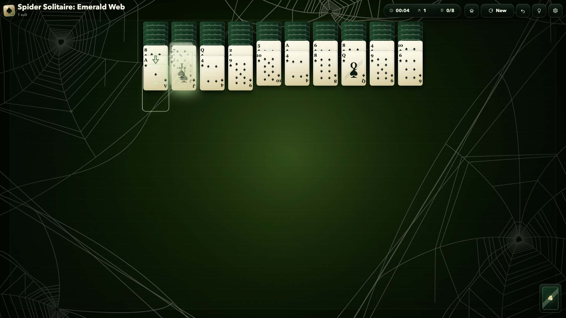 Spider Solitaire: Emerald Web — screenshot 2