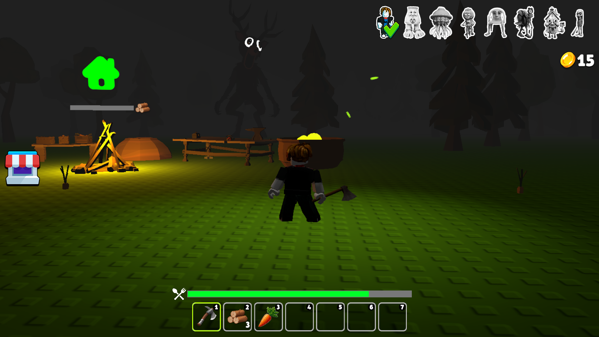 Survive 99 nights in forest: save Brainrot online screenshot
