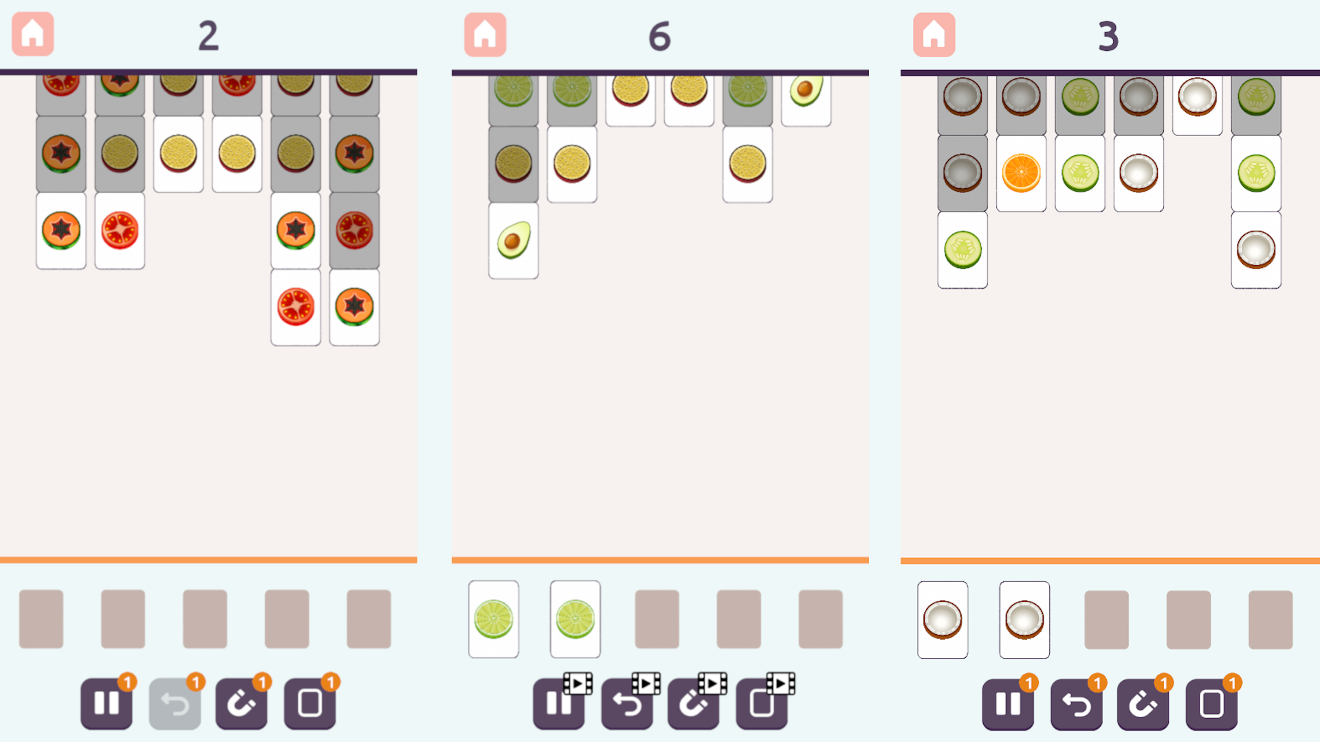 Tiles: Collect 3 fruits — screenshot 1