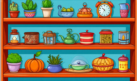 Connect the items on the shelf