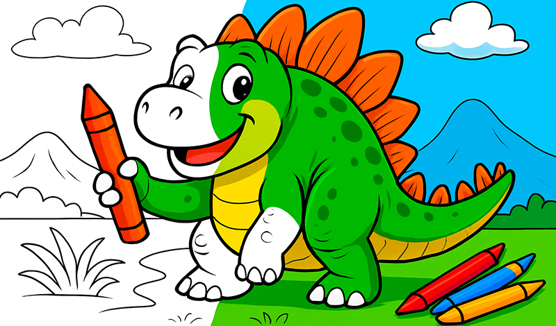 Coloring Book: In the World of Dinosaurs game cover