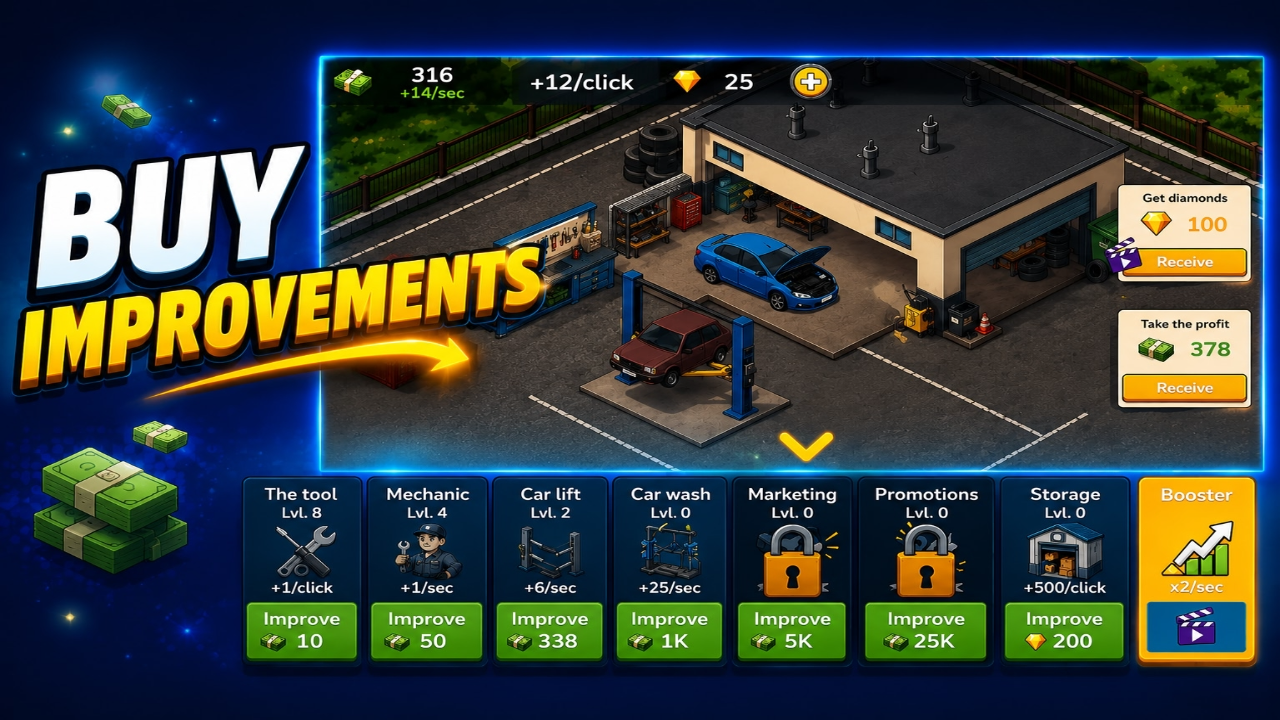 Auto Repair shop Clicker: the path to success — screenshot 2
