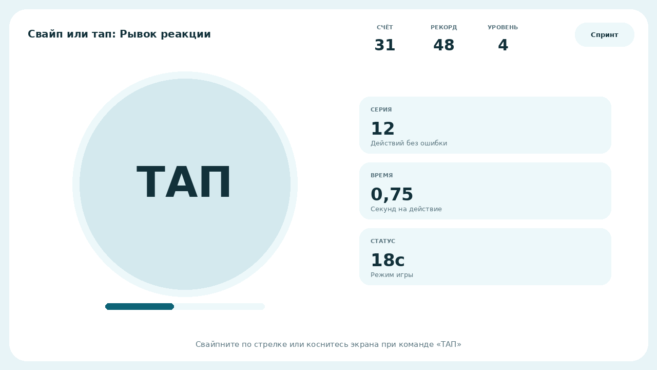 Свайп или тап: Рывок реакции — screenshot 2