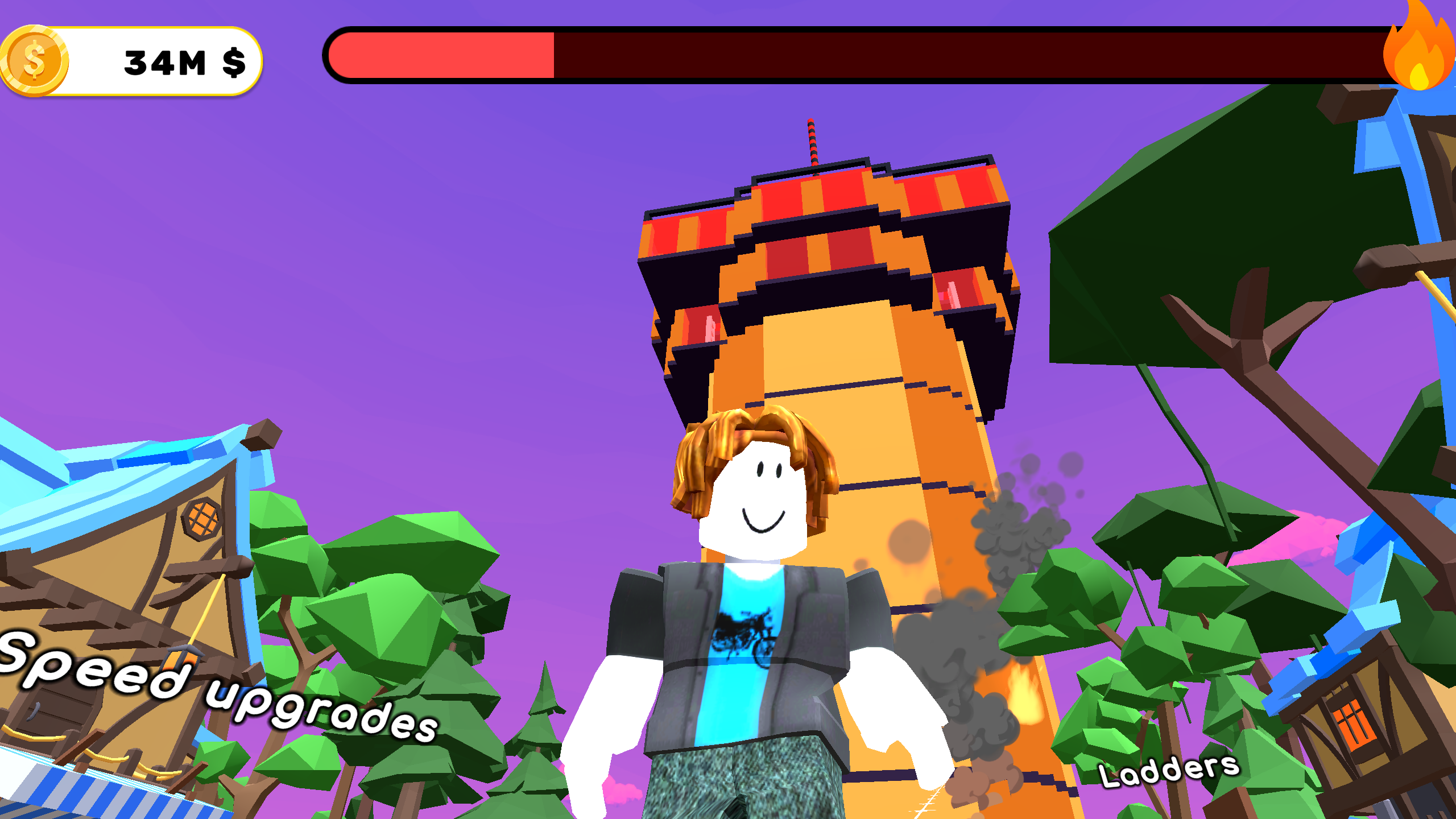 Save Brainrot from the Fire Rescuer Obby +1 Tycoon screenshot