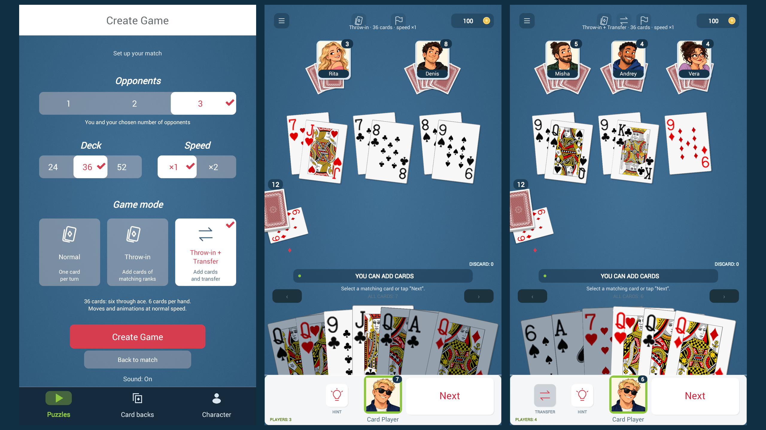 Durak: Throw-in, Transfer and Puzzles screenshot 3