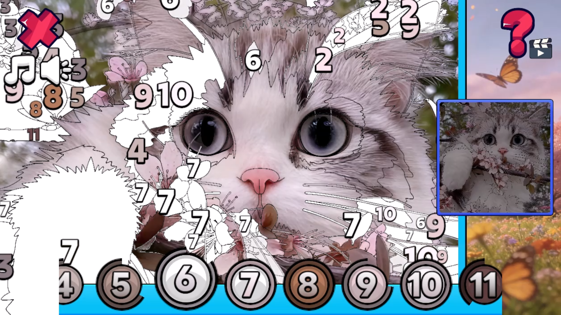 Весенние Котики: Раскраска по Цифрам — screenshot 1