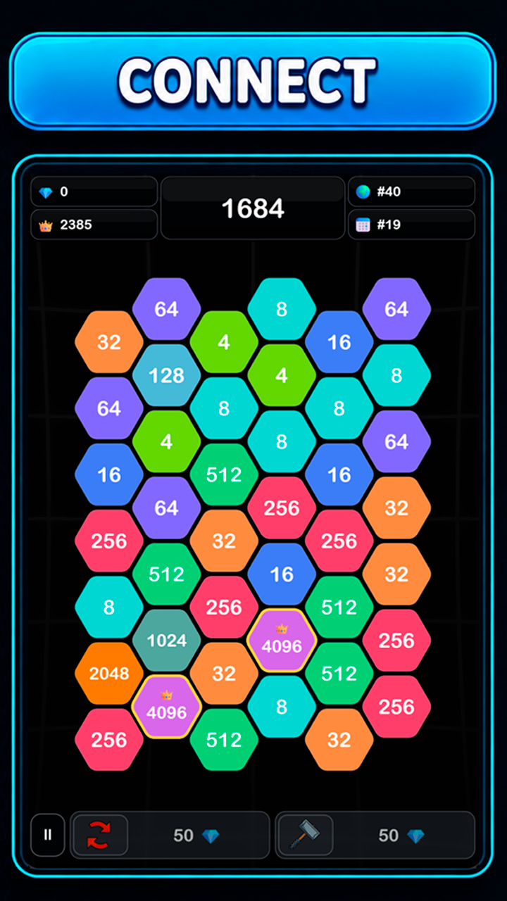 Merge 2048: Honeycomb screenshot 3