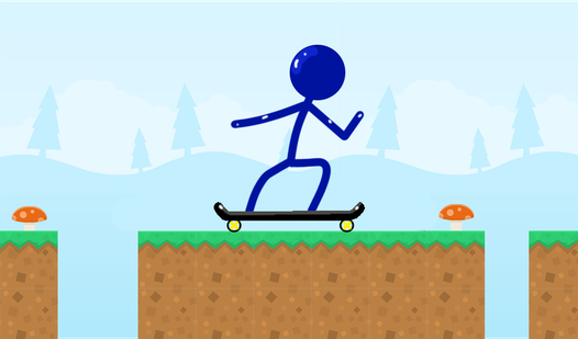 Stickman on a skateboard