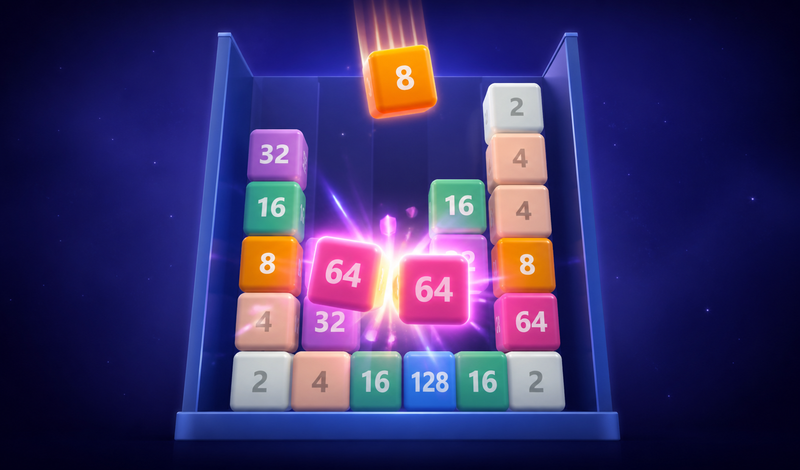 Cube Cascade: 2048 3D game cover