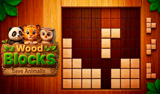 Деревянные блоки: Спасай животных