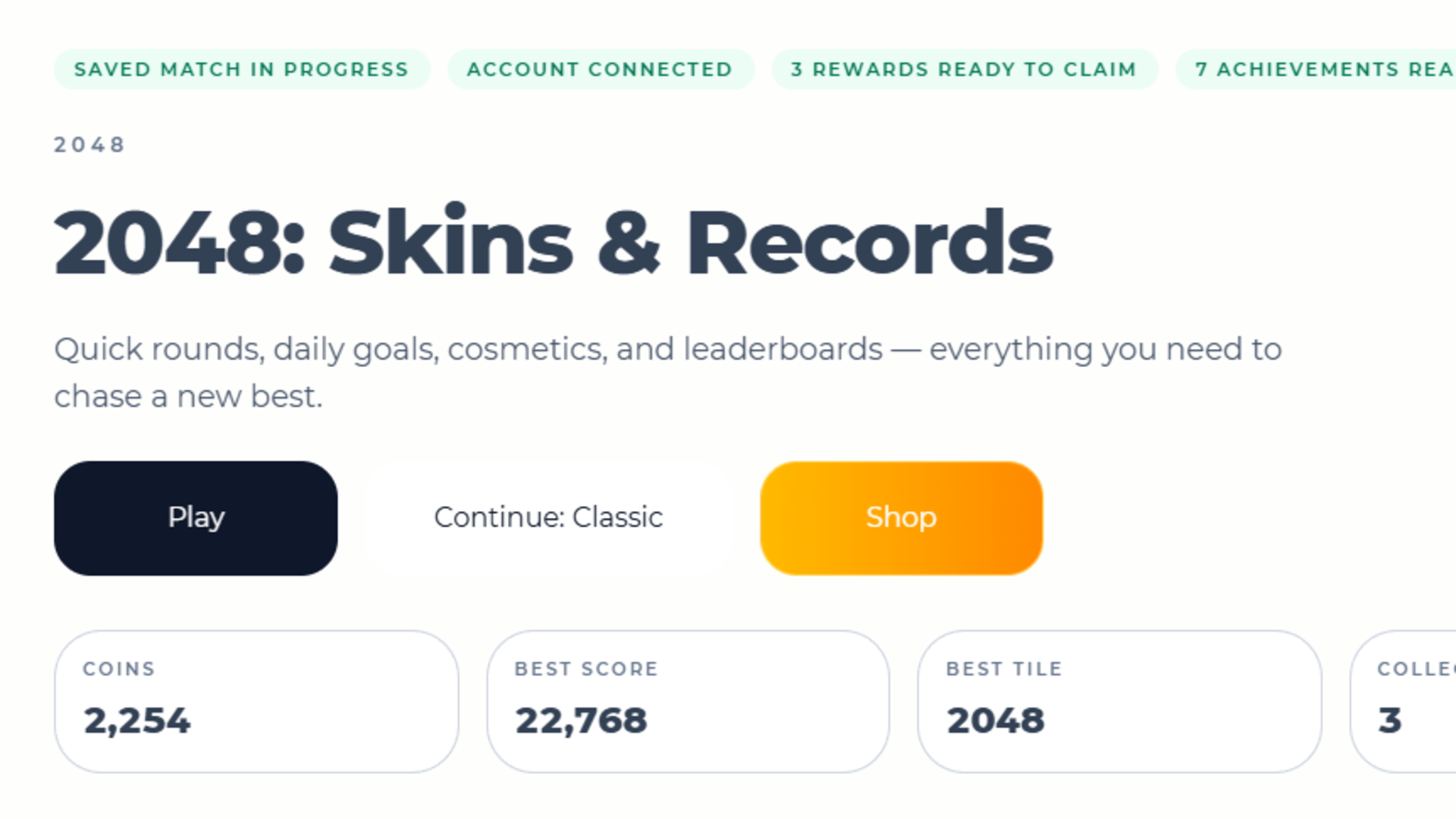 2048: Skins & Records — screenshot 1