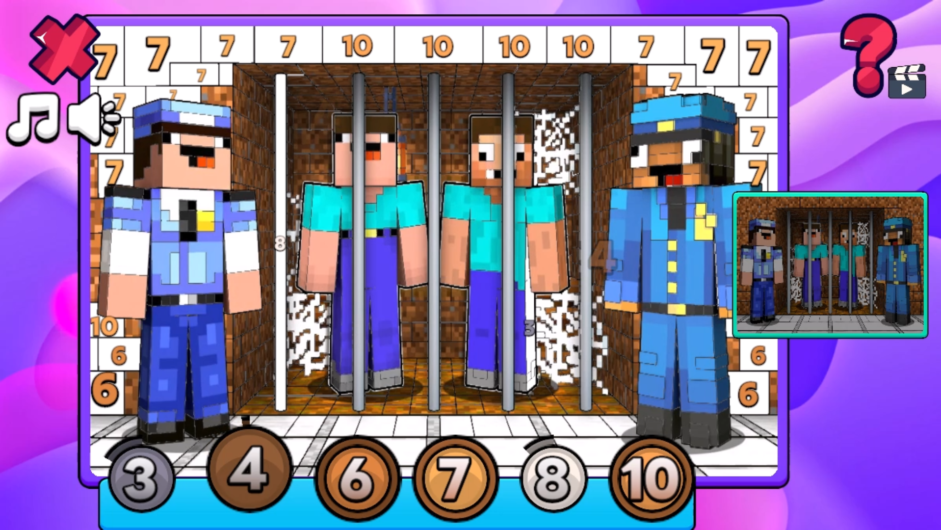 Нубик и Про Майн: Раскраска по Цифрам — screenshot 4