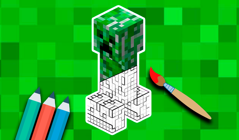 Color the Minecraft characters game cover